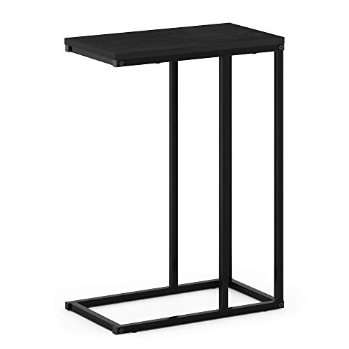 Furinno Camnus Modern Living C Shaped Sofa Side Table, 9.8 in x 17.9 in x 25 in, Americano - color: Americano, size: C-shape Metal Frame
