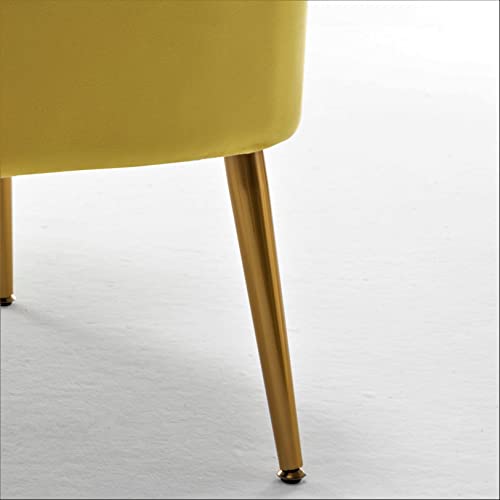 Container Furniture Direct Modern Velvet Accent Chair for Living Room, Bedroom, or Entryway, Stylish and Comfortable Armless Design with Metal Legs, Yellow - color: Yellow