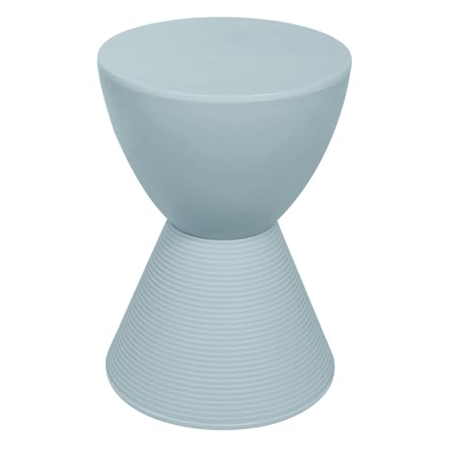 LeisureMod Modern Hourglass Side Table - ABS Shell Drum End Table with Storage for Indoor & Outdoor Use, Dusty Blue - color: Dusty Blue