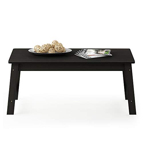 Furinno Beginning Coffee Table, Espresso | H-Legs, Soft Edges, Easy Assembly, Side Table, for Living Room, Bedroom, Home Office - color: Espresso, size: 36 inches, Straight Legs