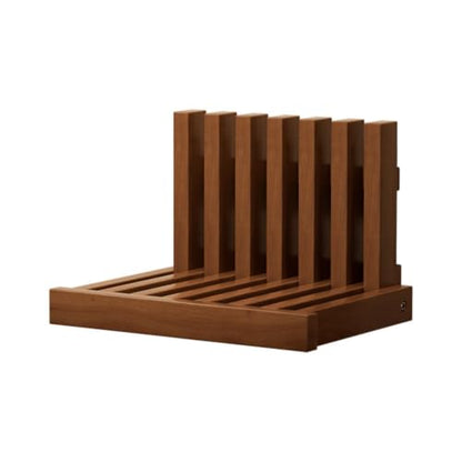Folding Wall Table Wooden Hanging Wall Mounted Shoe Bench Ventilated Hidden Flip Down Seat Multi-Functional Floating Bedside Table - color: Walnut