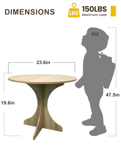 24In Walnut Round Side Table, Modern Minimalist Accent End Table with Curved Tripod Base, Compact Large Round Sofa Side Table, Easy Assembly Coffee Table for Living Room Bedroom Balcony - color: 24in-walnut