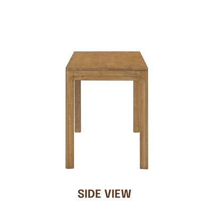 Flow Modern Wooden Rectangle Desk Table with Hidden Drawer – Waterproof & Heat Resistant - Teak Look - color: Teak Look, size: 47 Inch, style: Desk
