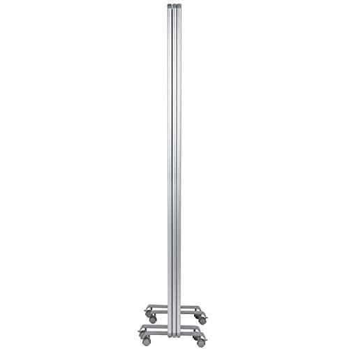 Flash Furniture 36 Inch Wide Acrylic Mobile Partition, Transparent | 72 Inches High, Lockable Casters, Durable Construction, Commercial Use