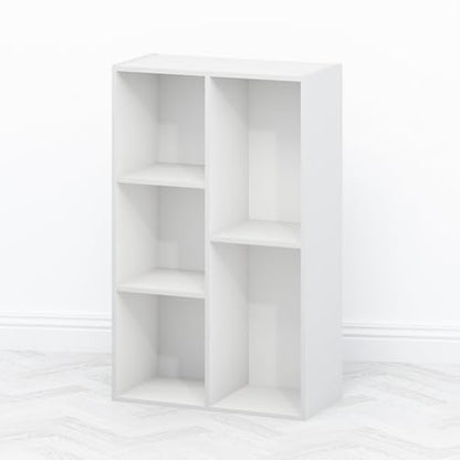 Furinno TOMI TV Stand, 5-Cube Entertainment Center with Open Shelf, Reversible TV Console, for Living Room, Bedroom, Home Office, White - color: White, size: 5-Cube, Wooden Frame