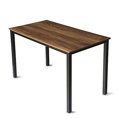 47" Computer Desk, Modern Writing Desk with Walnut Top | Modern 47-inch desk with walnut wood top and black metal frame, ideal for home office, study, bedroom, and small spaces. - color: Walnut, size: 47"