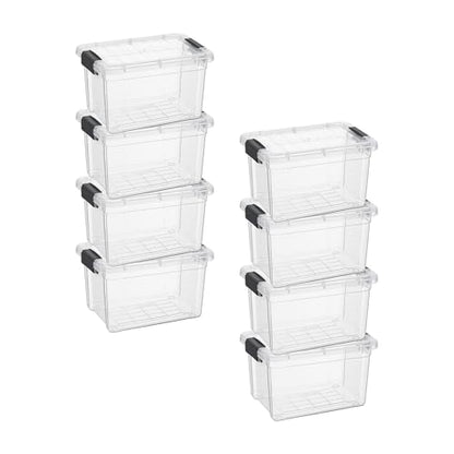 Superio Mini Storage Container Plastic Crayon Box Art Supplies and Sewing Case Stackable Clear Small Organizer for Beads, Stationery, Chalk, and Food, 1.4 Quart, 8 Pack - size: 1.4 Quarts, style: 8 Pack