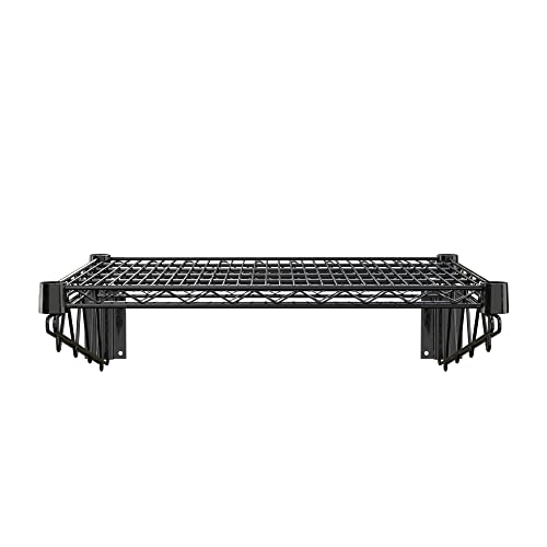 24" x 24" Black Epoxy Wire Wall Mount Shelf - color: Black, size: 24" x 24"