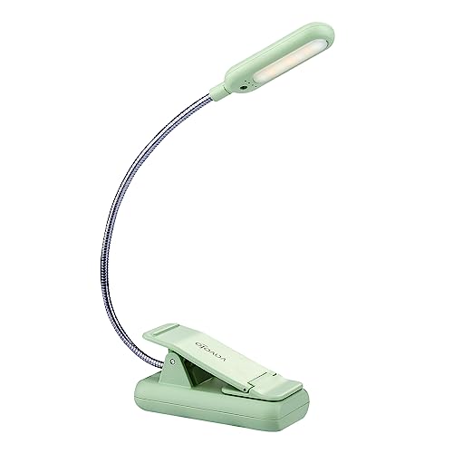 VAVOFO Rechargeable Book Light for Reading in Bed Kids, 7 LED Reading Light with 9-Level Warm Cool White Daylight, Eye Care Lamp with Power Indicator for Bookworms (Avocado Green) - color: Avocado Green