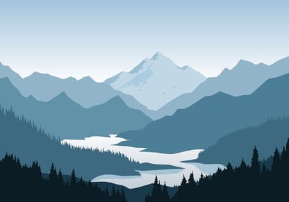 Jdayda Modern Mountain Wallpaper Natural Landscape Woodland Lake | 106"x75" Not Self-Adhesive Wall Mural for Bedroom Living Room - color: MURAL-0057, size: 106" x 75"