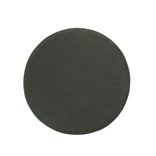 HomePop 19" Round Storage Ottoman - Loden Green Velvet - color: Loden Green