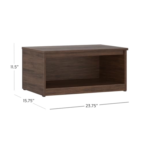 Modular Stackable Open Front Storage Cube Organizer, Tool-Free Assembly Open Shelf Storage System, Walnut Finish Home Display Cabinet