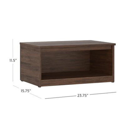 Modular Stackable Open Front Storage Cube Organizer, Tool-Free Assembly Open Shelf Storage System, Walnut Finish Home Display Cabinet