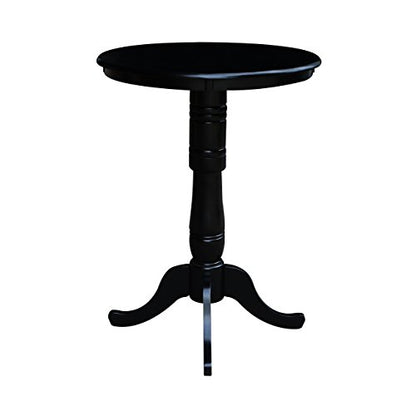International Concepts 30" Round Top Pedestal Table - 40.9" in Black - color: Black