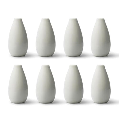 Modern Small Flower Vases 8 Pack - Ceramic, White - color: 8 Pack White - Style 11