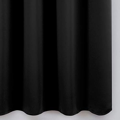 Black Blackout Curtains/42 x 54 Inch/Set of 2 Panels Room Darkening Curtains for Bedroom - color: Black, size: 42"W x 54"L (Pack of 2)