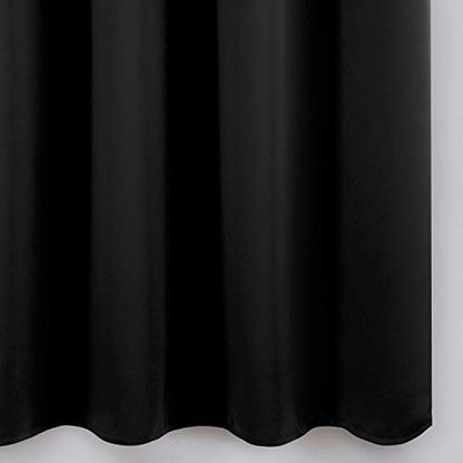 Black Blackout Curtains/42 x 54 Inch/Set of 2 Panels Room Darkening Curtains for Bedroom - color: Black, size: 42"W x 54"L (Pack of 2)