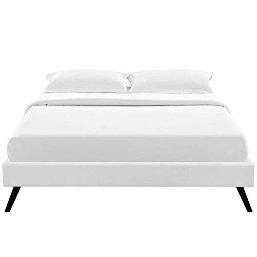 Ergode Loryn Platform Bed | Solid Wood Frame | Vinyl Upholstery | Slat Support System | No Box Spring Needed | Memory Foam Compatible | Stylish Headboard Options | Ideal for Modern Bedrooms
