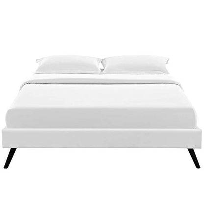 Ergode Loryn Platform Bed | Solid Wood Frame | Vinyl Upholstery | Slat Support System | No Box Spring Needed | Memory Foam Compatible | Stylish Headboard Options | Ideal for Modern Bedrooms