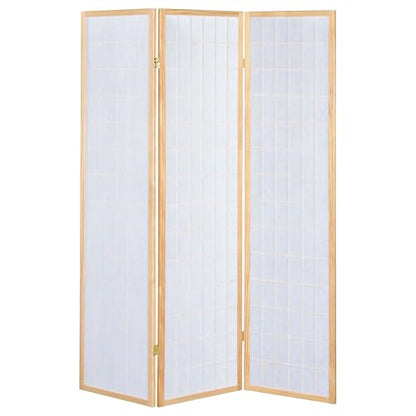 Coaster Home Furnishings - Carrie - Solid Wood - 3-Panel Folding Shoji Screen Room Divider with Linear Grid Design, Metal Hinges and Freestanding Piece - Living Room - Natural Brown - 4621 - color: Natural
