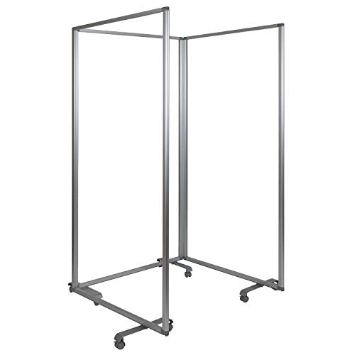 Flash Furniture 36 Inch Wide Acrylic Mobile Partition, Transparent | 72 Inches High, Lockable Casters, Durable Construction, Commercial Use