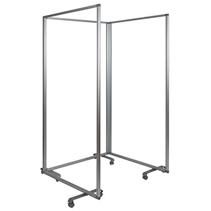 Flash Furniture 36 Inch Wide Acrylic Mobile Partition, Transparent | 72 Inches High, Lockable Casters, Durable Construction, Commercial Use