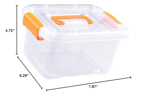 ZJchao Clear Stackable Storage Bins with Locking Lids Transparent Plastic Organizers Handles for Toys Clothes Crafts Home Dorm Organization