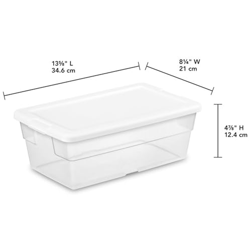 Sterilite 36-Pack 6 Quart Storage Box, Stackable Clear Plastic Bins with Snap-On Lids - Heavy-Duty Organizing Containers for Closet, Bathroom, and Office - size: 6 Quart, style: 36 Pack