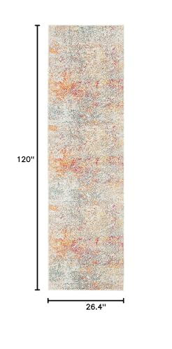 SAFAVIEH Madison Collection Runner Rug - 2'2" x 10', Grey & Turquoise, Modern Abstract Design, Non-Shedding & Easy Care, Ideal for High Traffic Areas in Living Room, Bedroom (MAD460G) - color: Grey/Turquoise, size: 2'2" x 10' (Runner)