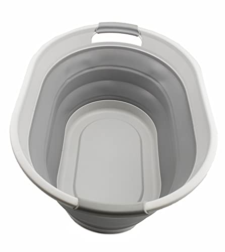 SAMMART Collpasible Laundry Basket (28L Collapsible Laundry Basket (Grey))