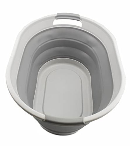 SAMMART Collpasible Laundry Basket (28L Collapsible Laundry Basket (Grey))