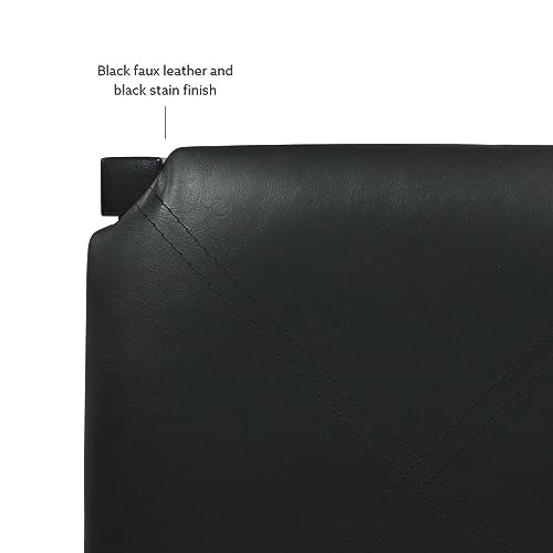 Space Saving Design, Black Finish, Faux Leather Seats, 36 Inch Counter Height Table - color: Black