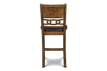 New Classic Furniture Gia 3-Piece Drop Leaf Counter Table Set with 2 Chairs, 42-Inch, Brown - color: Brown, size: Counter Set