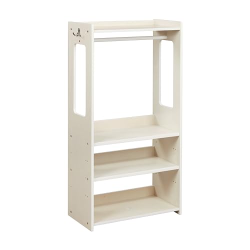 ECR4Kids TrendiTot Clothing Rack, Kids Wardrobe, White Wash - color: White Wash