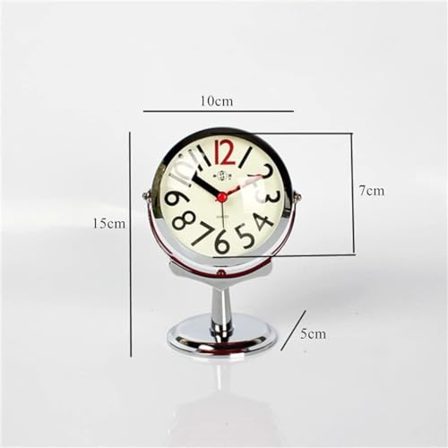 Office Desktop Alarm Clock Small Rotated Clock Student Simple Lovely Clock Mini Mute Bedside Bedroom Luminous Clock-B-One Size - color: B