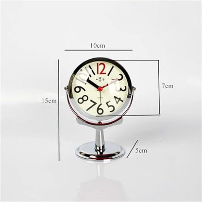 Office Desktop Alarm Clock Small Rotated Clock Student Simple Lovely Clock Mini Mute Bedside Bedroom Luminous Clock-C-One Size - color: C