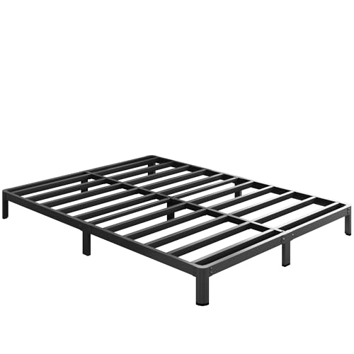 Yicensen 8 Inch Full Bed Frame No Box Spring Needed, Heavy Duty Full Size Metal Platform Bed Frame with Rounded Corner Legs, Easy Assembly, Noise Free, Black - size: Full, style: 8 Inch