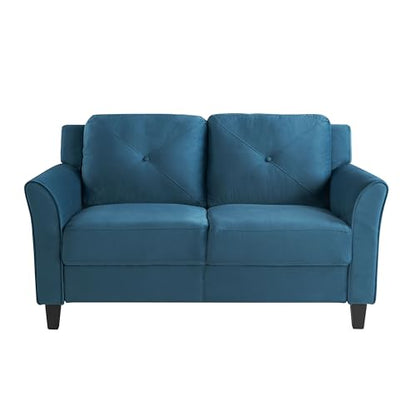 Studio Living Harrington 57.9" Loveseat, Transitional Modern, Pocket Coil Comfort, Easy Assembly, Woven Fabric, Blue - color: Blue, size: Loveseat