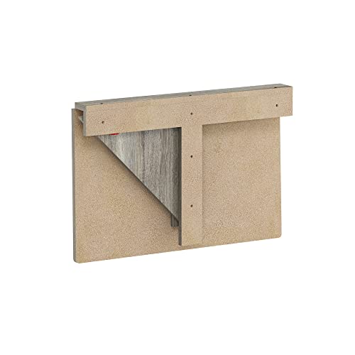 Furinno Hermite Wall Mounting Folding Table, French Oak - color: French Oak