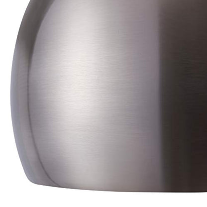 Teamson Home Arquer 68.1" Arc Floor Lamp for Living Rooms, Home Offices, Dining Rooms, Bedrooms with Faux White Marble Base and Nickel Bell Shade - color: Nickle Shade / White Marble Base
