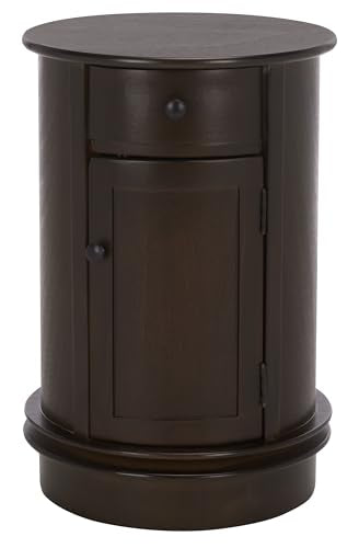 SAFAVIEH Furniture - Tabitha 1-Drawer Accent Table - Dark Chocolate - Solid Wood - Farmhouse Storage Design - Ideal for Living Room, Entryway, 17.7" W x 17.7" D x 26" H - Fully Assembled (AMH5712F) - color: Dark Chocolate
