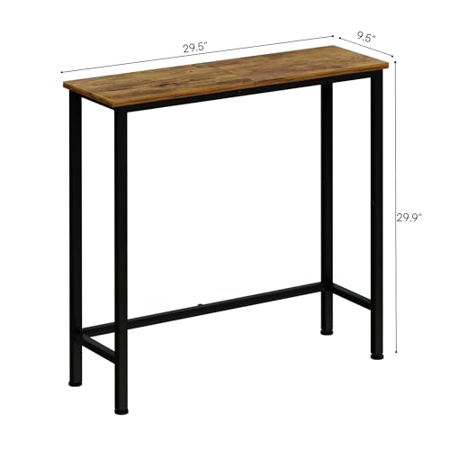Narrow Console Table, 29.5" Small Entryway Table, Thin Hallway Tables, Slim Sofa Side Tables for Hallway, Living Room, Bedroom, Foyer, Retro Brown - color: Retro Brown