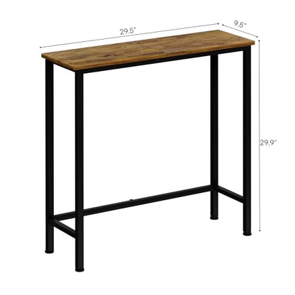Narrow Console Table, 29.5" Small Entryway Table, Thin Hallway Tables, Slim Sofa Side Tables for Hallway, Living Room, Bedroom, Foyer, Retro Brown - color: Retro Brown