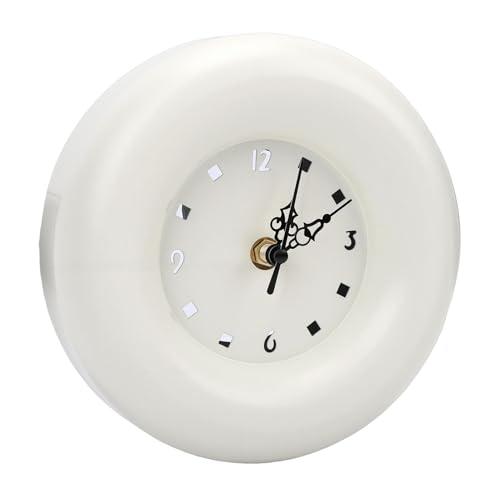 Battery Operated Silent Clock, Modern Minimalist Round Desk Clock with Precise Timekeeping Iron Construction Compact Versatile Design for Living Room Bedroom Shelf Decor S