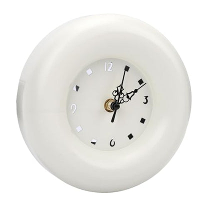 Battery Operated Silent Clock, Modern Minimalist Round Desk Clock with Precise Timekeeping Iron Construction Compact Versatile Design for Living Room Bedroom Shelf Decor S
