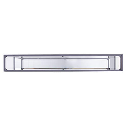SEI Furniture - Bergen Narrow Console Table - Silver - Transitional Design, Metal and Glass - Ideal for Entryway, Living Room (CM3656) - color: Silver