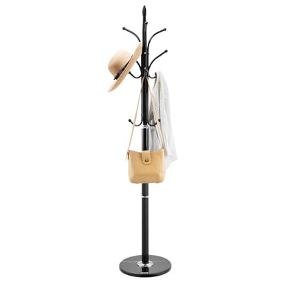 VEVOR Coat Rack Freestanding, Coats Tree Stand with Stable Marble Base & 6 Hooks, Free Standing Hall Coat Rack for Entryway, Bedroom, Office, Living Room, Modern Clothes Hanger for Coats, Hats, Bags - style: Hook