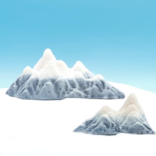 Kai Dream Miniature Snow Mountain 3D Decorative Sculpture Set, Desktop Office Decor, Bookshelf Ornament, Home Accent, Zen Garden Display (Light Yellow, Medium & Small Sizes) - size: Medium & Small Sizes