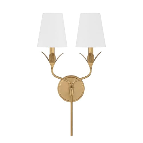 Crystorama Broche 2 Light Antique Gold Sconce - color: Antique Gold, size: Width: 12 Inches