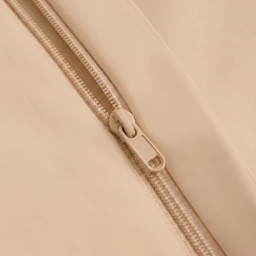Peru Pima 285 Thread Count Percale Duvet Cover Set Full/Queen — 100% Peruvian Pima Cotton 3-Piece Bedding (1 Duvet Cover + 2 Pillowcases) — Cooling, Breathable, Crisp Hotel Quality — Latte - color: Latte, size: Full/Queen